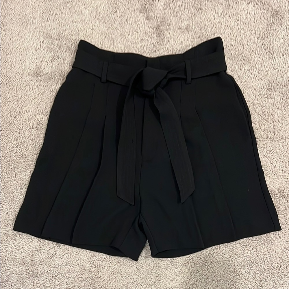 Mango Black High Waist Shorts